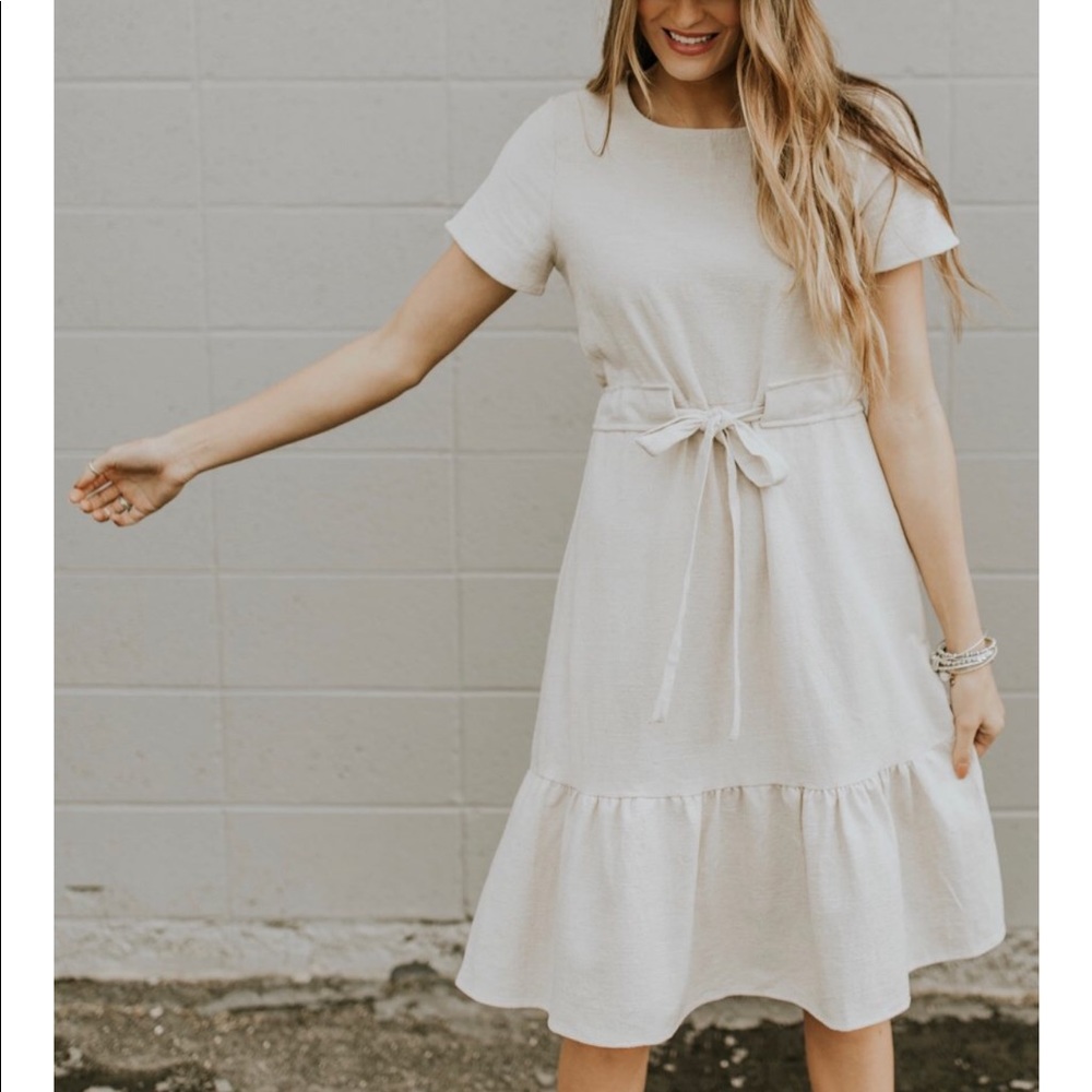 ROOLEE SPRING WHITE LINEN DRESS